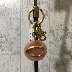 Pink Coach Signature Keychain